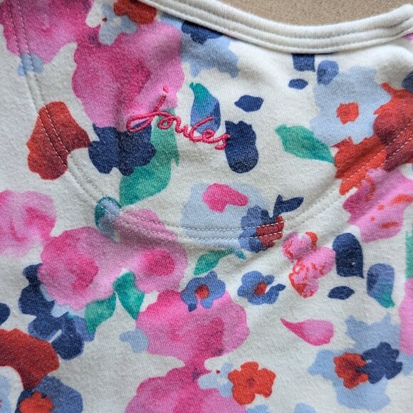 Joules Razamataz Pink Floral Print Cotton Babygrow Pajamas - Size 6-9M - Picture 4 of 5